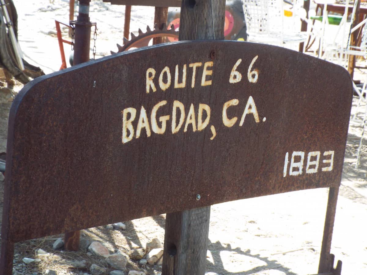 Route 66 Bagdad road sign Route 66 road sign