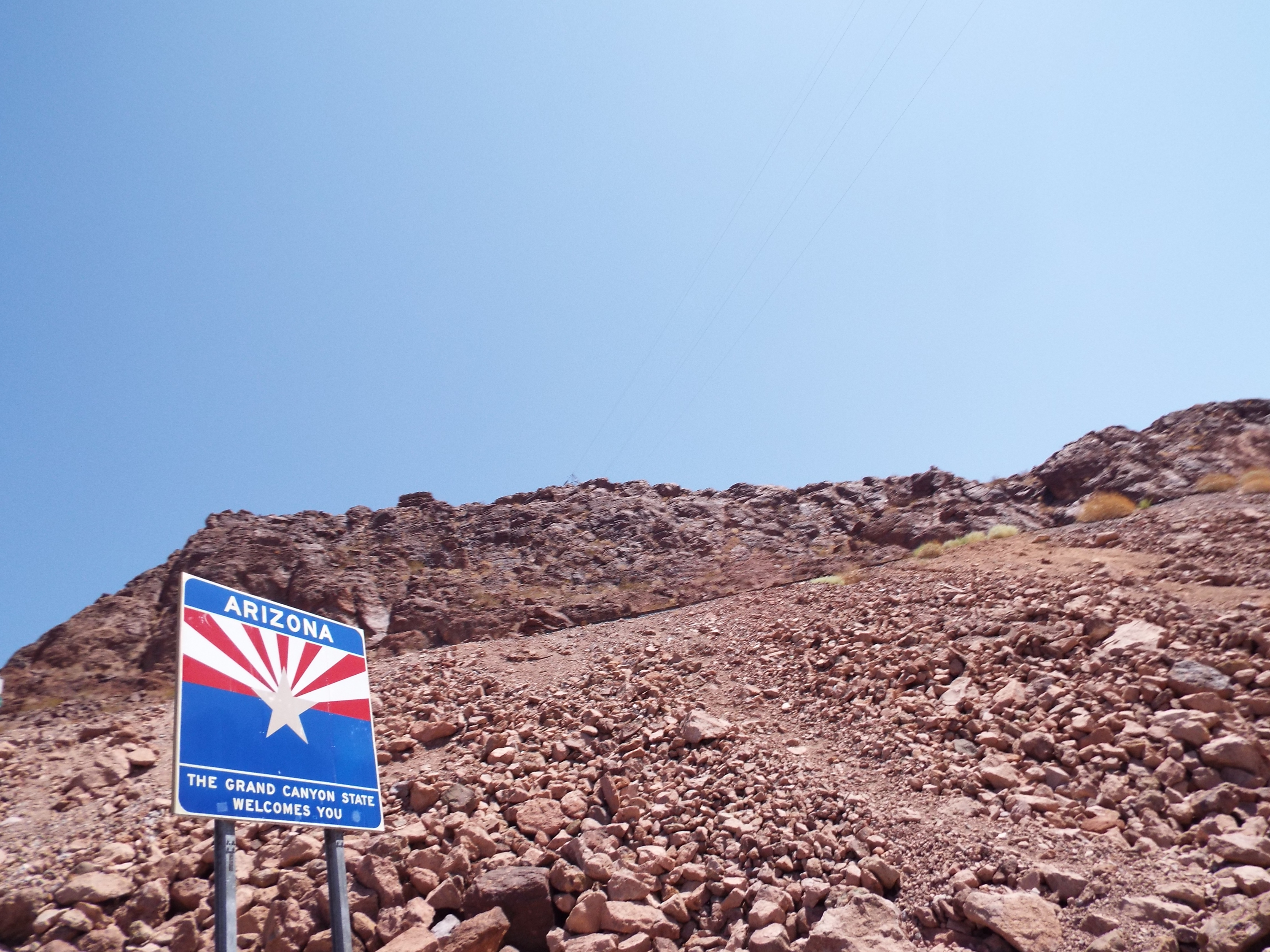 Arizona State Line Arizona state line road sign
