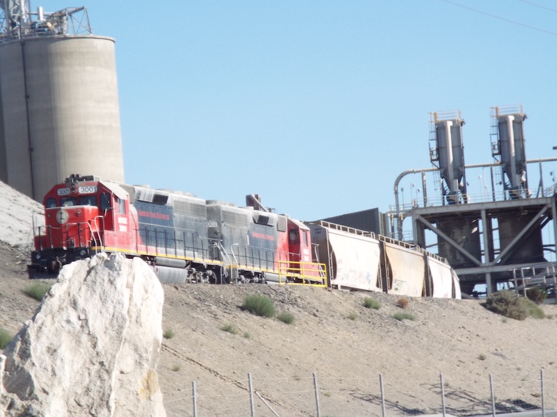 A train A train running alongside Route 66