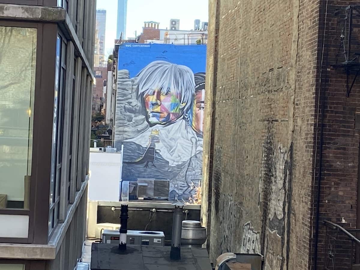 IMG_5761 Graffiti of Andy Warhol seen on the High Line New York