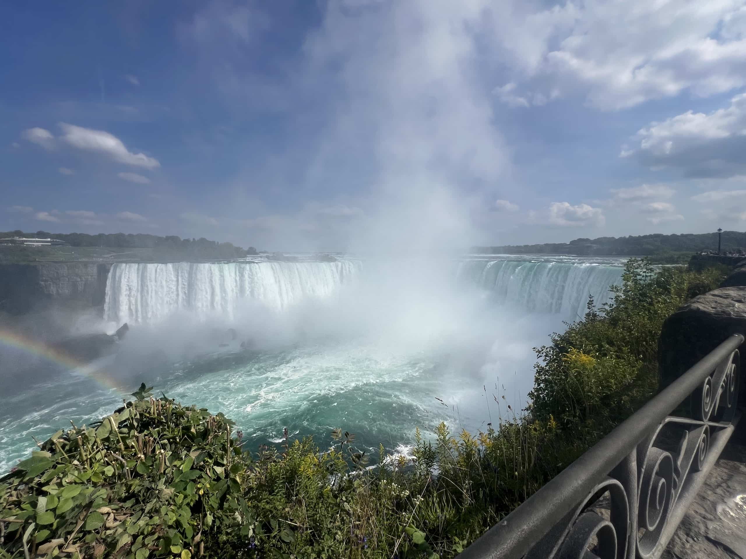 East_Coast_Roadtrip_Niagara_00016 A view of Horseshoe Falls at Niagara Falls from Canada with the water spray rising from the basin